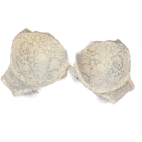 NEW! DREAM ANGELS VICTORIA'S SECRET Push Up Bra 32C Floral Lace White Bride NWT - Picture 13 of 17